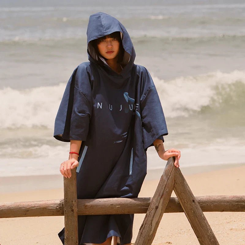 Poncho de Surf Marin Bleu