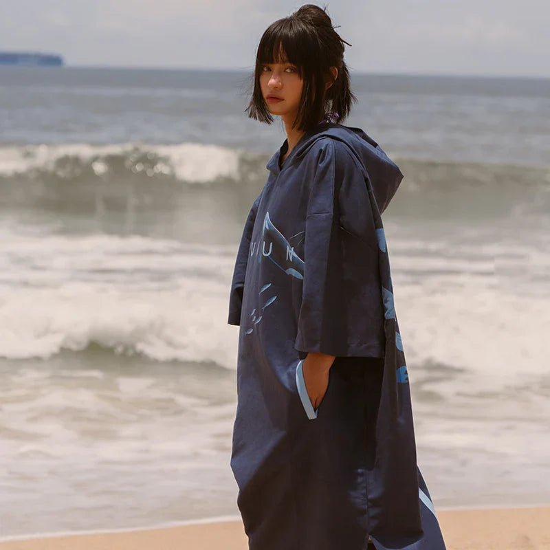 Poncho de Surf Marin Bleu