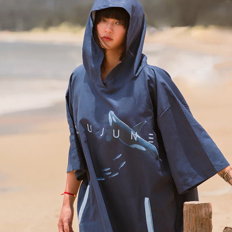 Poncho de Surf Marin Bleu