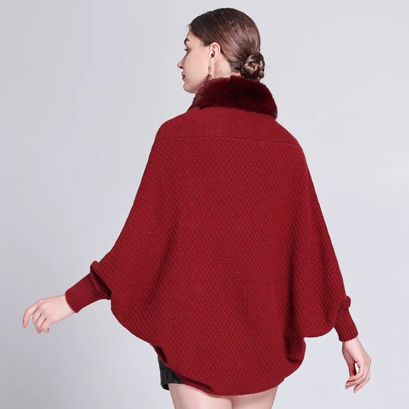 Pull Poncho Femme à Manches Longues