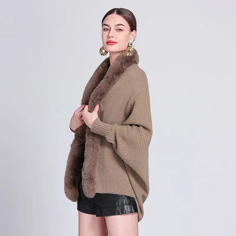 Pull Poncho Femme à Manches Longues