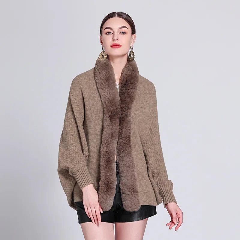 Pull Poncho Femme à Manches Longues