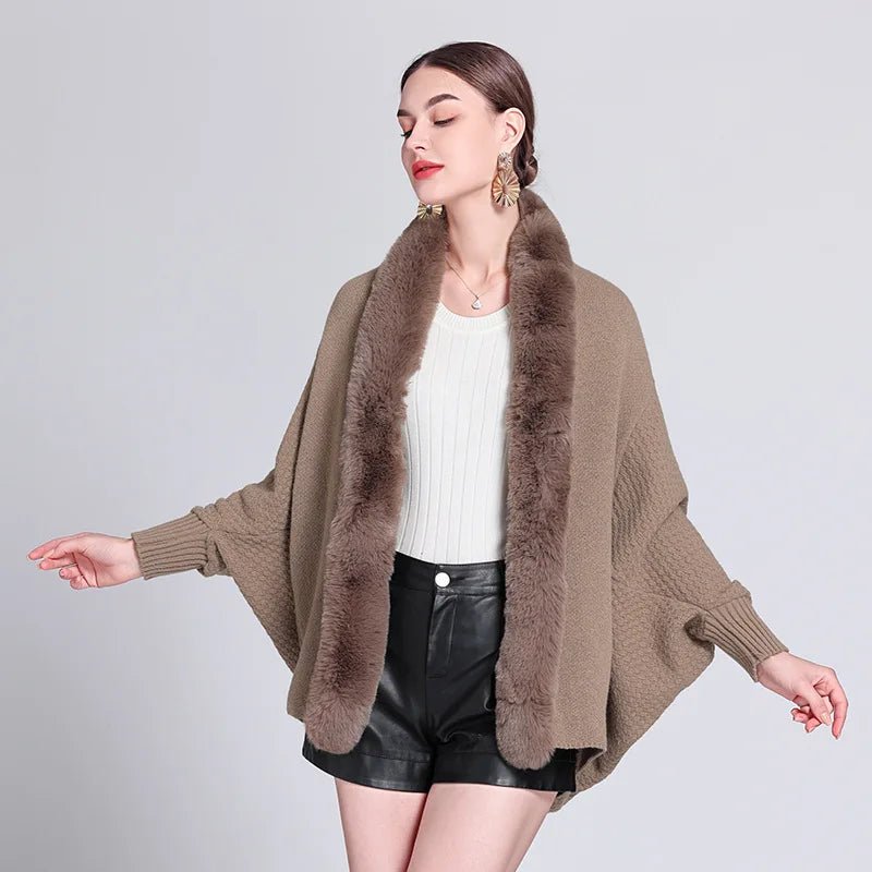 Pull Poncho Femme à Manches Longues