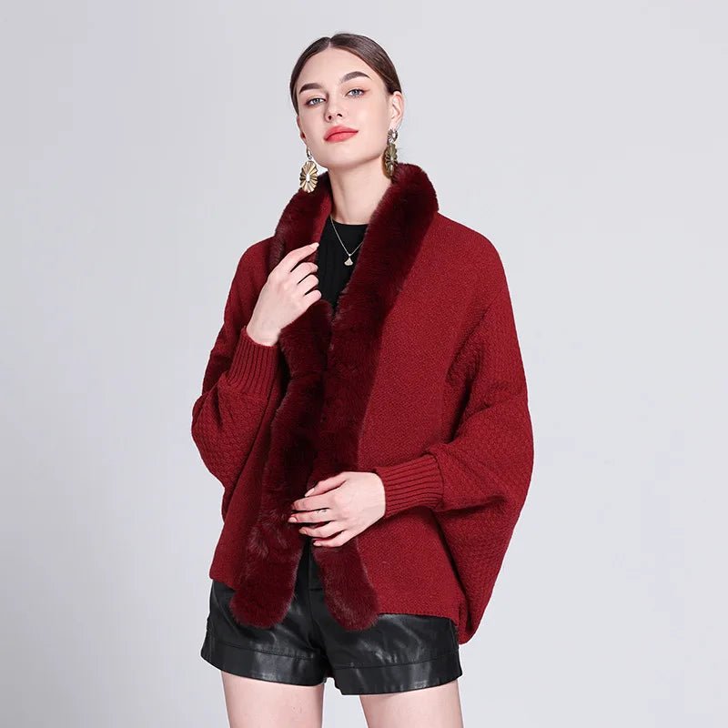 Pull Poncho Femme à Manches Longues