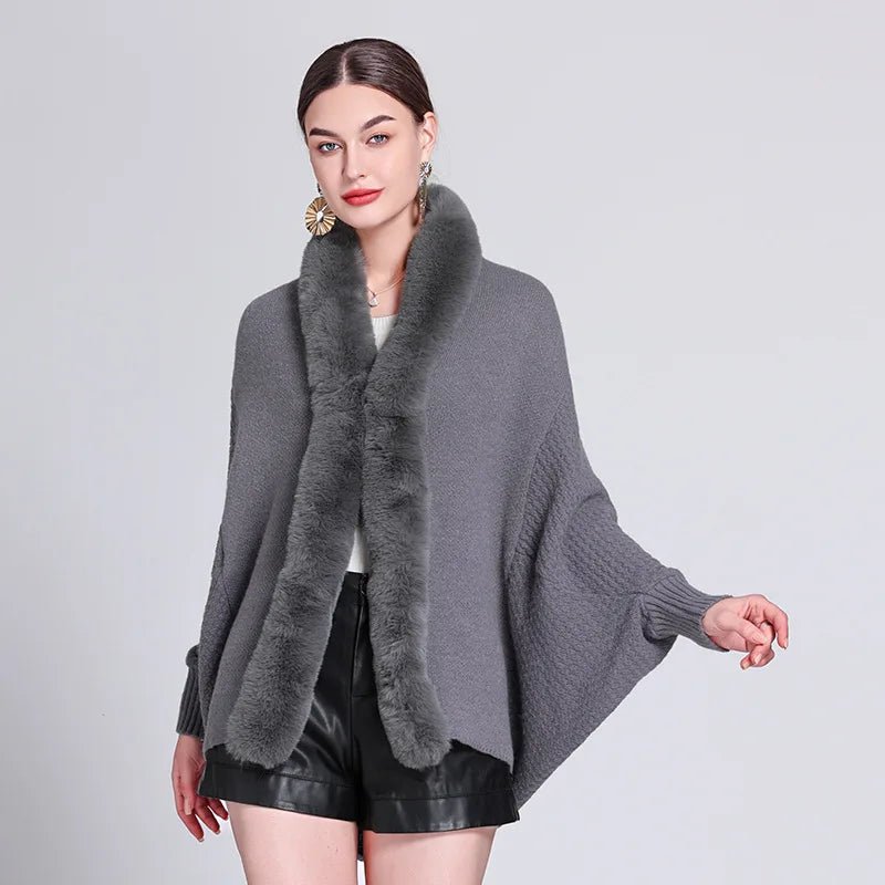 Pull Poncho Femme à Manches Longues