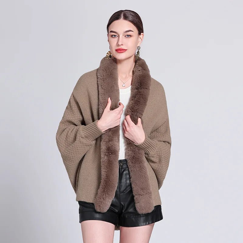 Pull Poncho Femme à Manches Longues