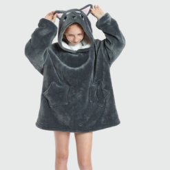 Sweat Plaid Enfant Chat Gris
