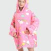 Sweat Plaid Enfant Licorne Rose