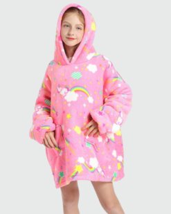 Sweat Plaid Enfant Licorne Rose