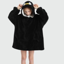 Sweat Plaid Enfant Pingouin Noir