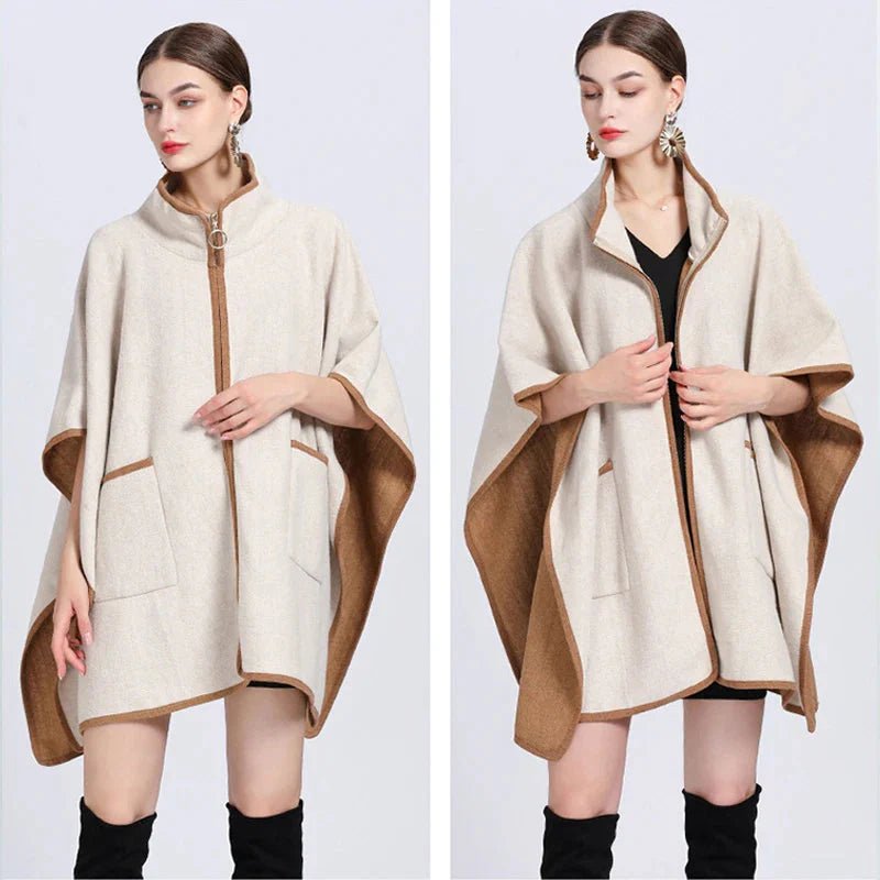 Veste Poncho Femme Zippée