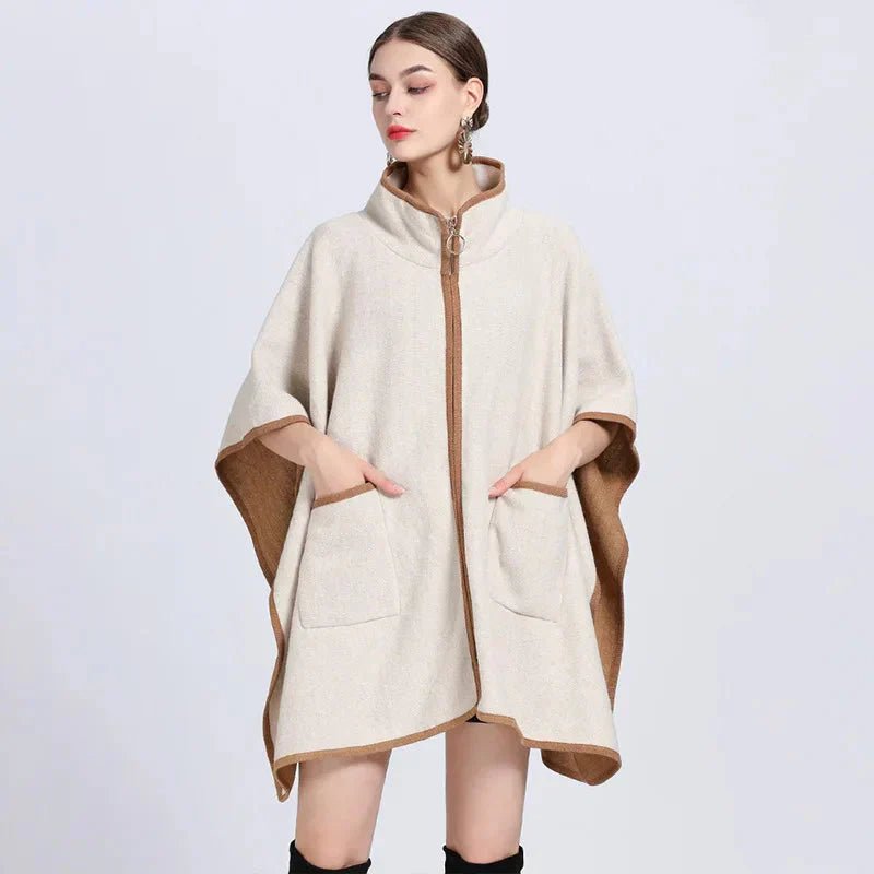 Veste Poncho Femme Zippée