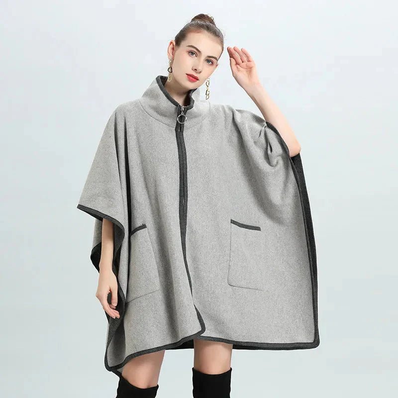 Veste Poncho Femme Zippée