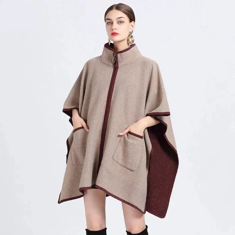 Veste Poncho Femme Zippée
