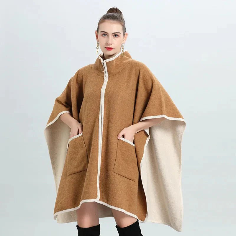 Veste Poncho Femme Zippée