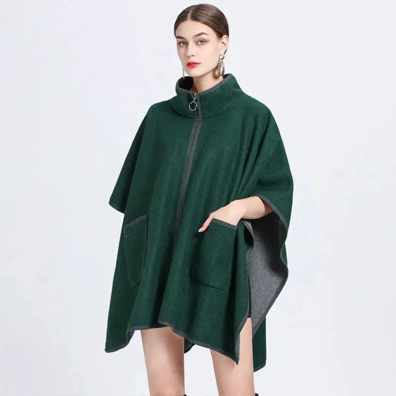 Veste Poncho Femme Zippée